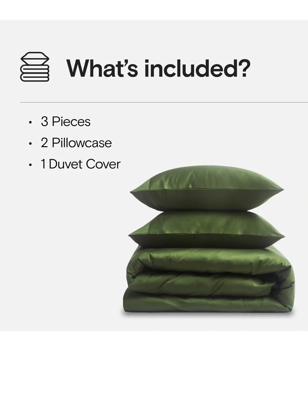 DOZ Duvet Cover Set, 100% Viscose derived from Bamboo, full/queen, forest green